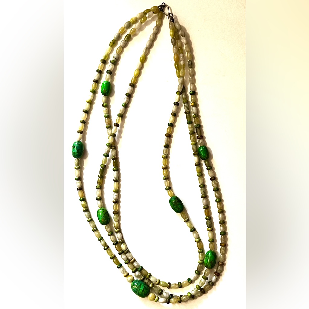 Jay King Dtr Mojave Turquoise Serpentine Necklace 26 Sterling Silver 165$